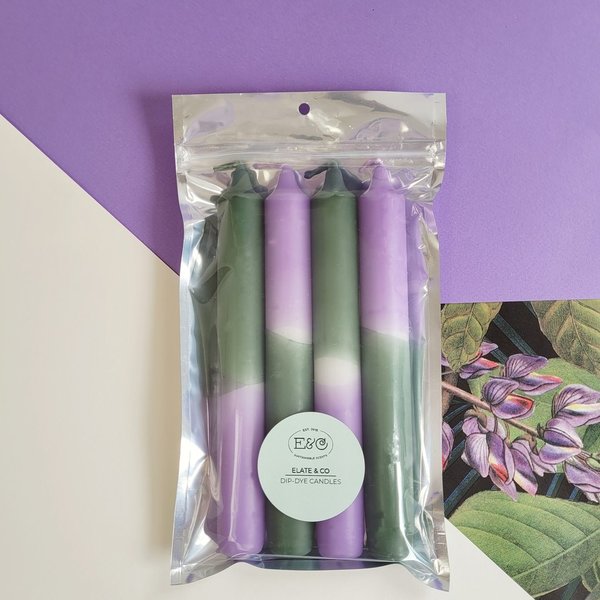 Dip-Dye Candles  Violet+Green
