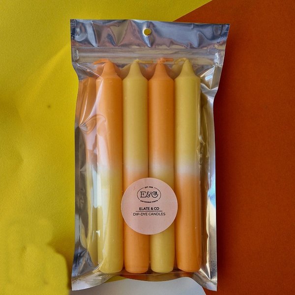 Dip-Dye Candles -Yellow + melon