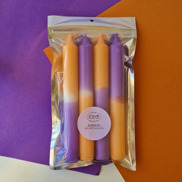 Dip-Dye Candles Violet + Melon